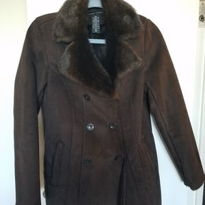 Brown faux shearling coat